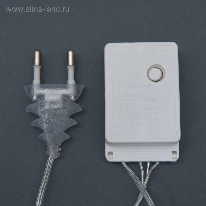 Гирлянда &laquo;Нить&raquo; 4 м с насадками &laquo;Кубик звезда&raquo;, IP20, прозрачная нить, 20 LED, свечение белое, 8 режимов, 220 В