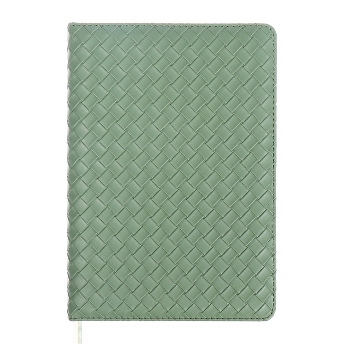 Ежедневник недатированный A5 136 листов, кожзам deVENTE. Clair, твердая обложка с поролоном, перфорация, ляссе, блок 70, зеленый