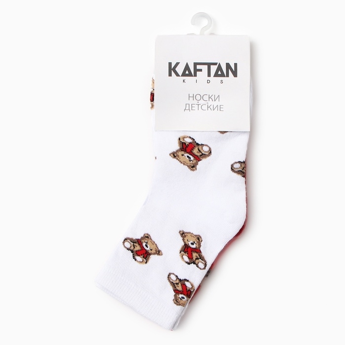 Новый год. Набор детских носков KAFTAN "Мишки" 2 пары, размер 16-18 см