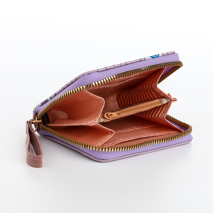 Кошелёк детский на молнии, цвет сиреневый Кошелёк детский на молнии, цвет сиреневый