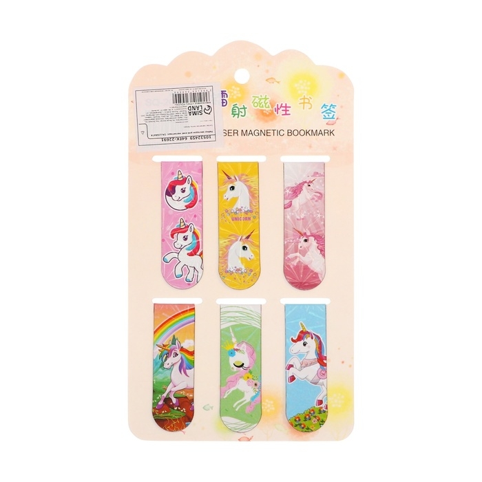 Набор закладок магнитных для книг 6 штук Пони 60*19мм МИКС CALLIGRATA Набор закладок магнитных для книг 6 штук Пони 60*19мм МИКС CALLIGRATA