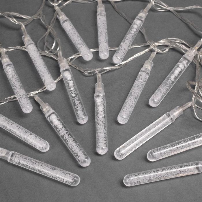 Гирлянда «Нить» 5 м с насадками «Сосульки с пузырьками», IP20, прозрачная нить, 20 LED, свечение мульти (RG/RB), мигание, 220 В Гирлянда «Нить» 5 м с насадками «Сосульки с пузырьками», IP20, прозрачная нить, 20 LED, свечение мульти (RG/RB), мигание, 220 В