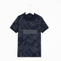 Футболка поло для мальчика, цвет тёмно-синий/принт микс, рост 140 см Футболка поло для мальчика, цвет тёмно-синий/принт микс, рост 140 см