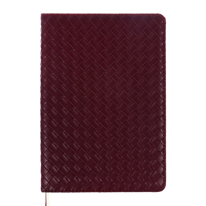 Ежедневник недатированный A5 136 листов кожзам deVENTE. Clair, твердая обложка с поролоном, перфорация, ляссе, блок 70, бордовый