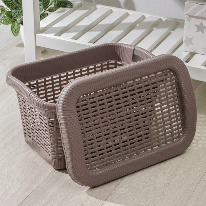 Корзина для хранения с крышкой, 45&times;28&times;24 см, 20 л, цвет МИКС