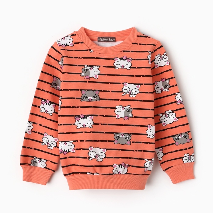 Комплект для девочки (свитшот, брюки), цвет коралловый, рост 86 см