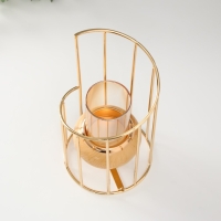 Подсвечник металл, стекло на 1 свечу "Лестница. Эко" d= 5 см золото 10х10х20 см Подсвечник металл, стекло на 1 свечу "Лестница. Эко" d= 5 см золото 10х10х20 см