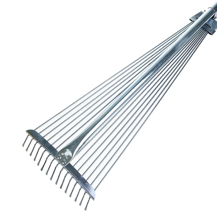 Грабли веерные, проволочные, 15 зубцов, металл, раздвижные, металлический черенок, Greengo Грабли веерные, проволочные, 15 зубцов, металл, раздвижные, металлический черенок, Greengo