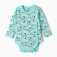 Боди детское, цвет ментоловый/коалы, рост 68 см