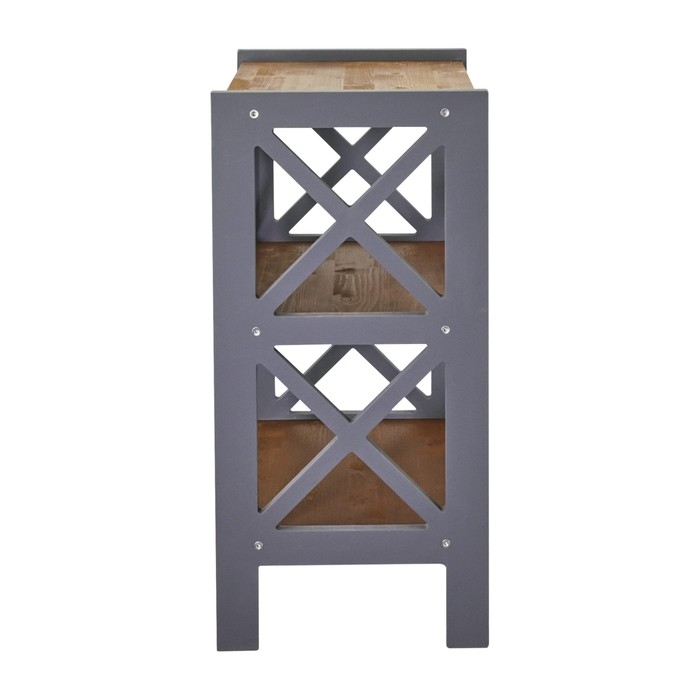 Стеллаж Лофт, полки из натурального дерева (63х42,2х31,6) Цвет полок Орех