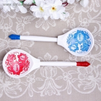 Ложка полубаская с росписью &laquo;Гжель&raquo;, 19&times;6 см, микс