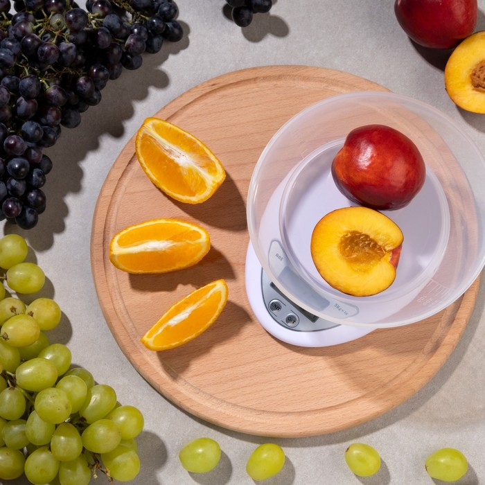 Весы кухонные Luazon LVK-706, электронные, с чашей, до 5 кг, белые Весы кухонные Luazon LVK-706, электронные, с чашей, до 5 кг, белые