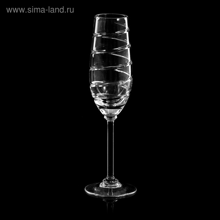 Набор бокалов хрустальных для шампанского &laquo;Спираль&raquo;, 160 мл, 6 шт