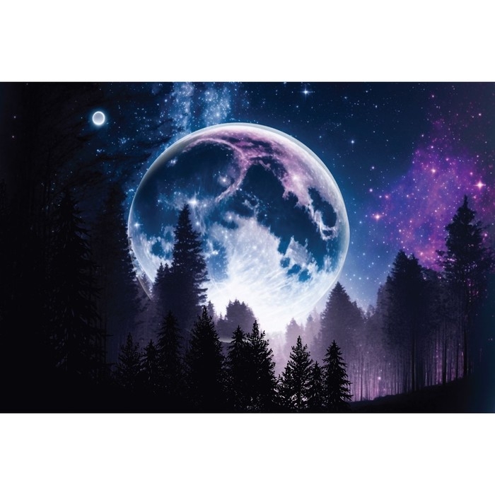 Картина по номерам с подрамником и гирляндой &laquo;Космос&raquo;, 20 х 30 см