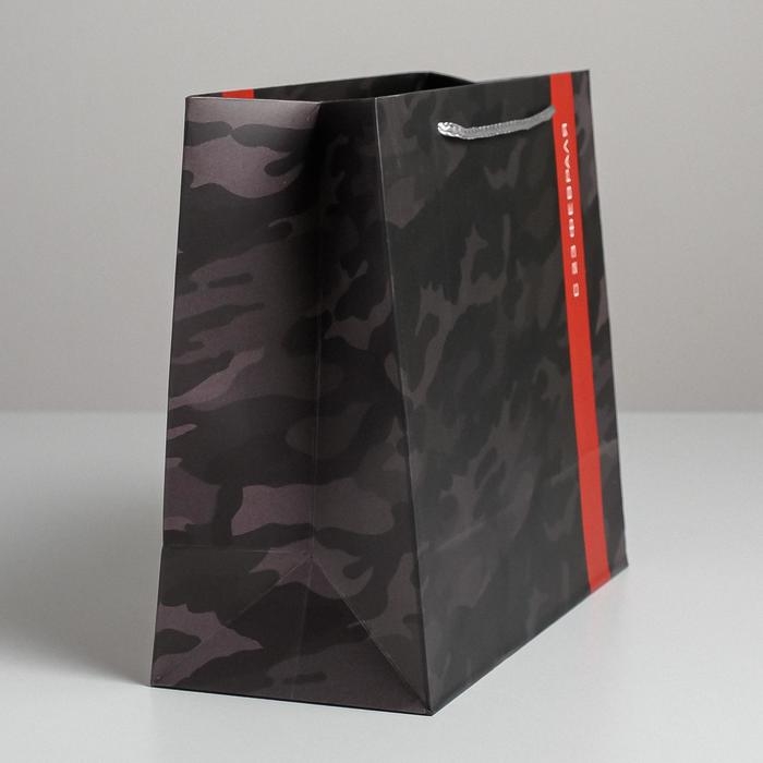 Пакет подарочный ламинированный горизонтальный, упаковка, «С 23 февраля», ML 27 х 23 х 11,5 см Пакет подарочный ламинированный горизонтальный, упаковка, «С 23 февраля», ML 27 х 23 х 11,5 см