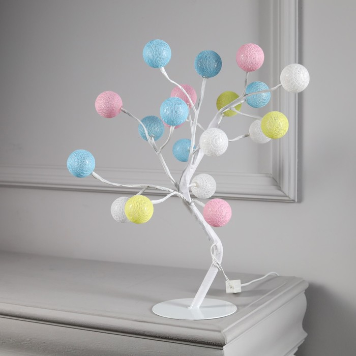 Светодиодный куст &laquo;Шарики&raquo; 45 см, 20 LED, постоянное свечение, 220 В, свечение тёплое белое