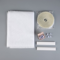 Сетка москитная с крепежом и ПВХ профилями для дверных проемов, 1,5&times;2,1 м, в пакете, цвет белый