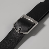 Ручка для сумки из натуральной кожи, регулируемая, с карабинами, 125 ± 2 см × 2,5 см, цвет чёрный/серебряный Ручка для сумки из натуральной кожи, регулируемая, с карабинами, 125 ± 2 см × 2,5 см, цвет чёрный/серебряный