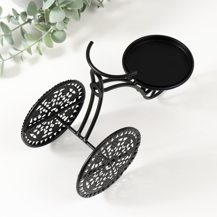 Подсвечник металл на1 свечу Подсвечник металл на1 свечу "Трёхколёсный велосипед" d=8 см чёрный 23х11,5х16 см