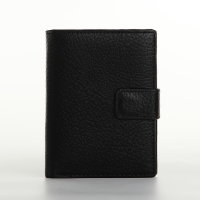 Портмоне мужское на магните 3 в 1, отдел для автодокументов, паспорта, цвет чёрный Портмоне мужское на магните 3 в 1, отдел для автодокументов, паспорта, цвет чёрный