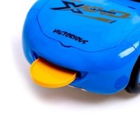 Машина «Тачка», работает от батареек, стреляет дисками, свет и звук, цвет синий Машина «Тачка», работает от батареек, стреляет дисками, свет и звук, цвет синий