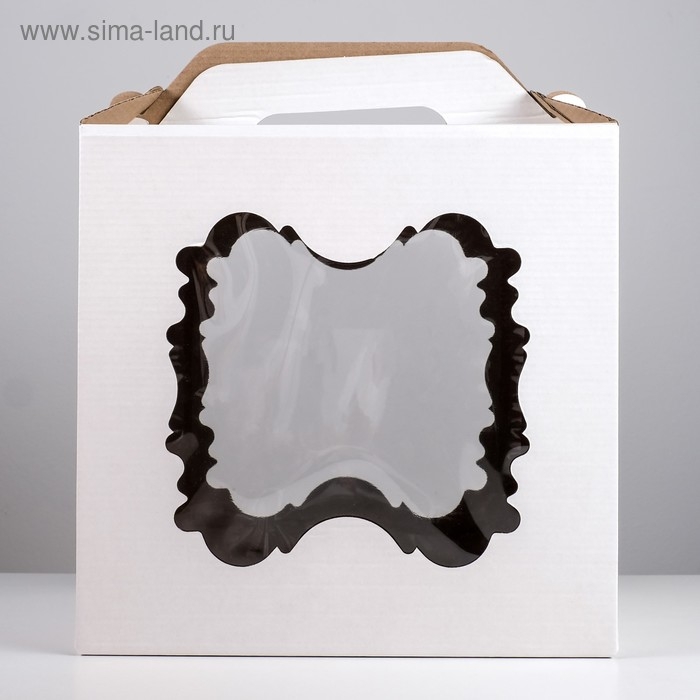 Коробка под торт, 2 окна, белая, 30 х 30 х 30 см Коробка под торт, 2 окна, белая, 30 х 30 х 30 см