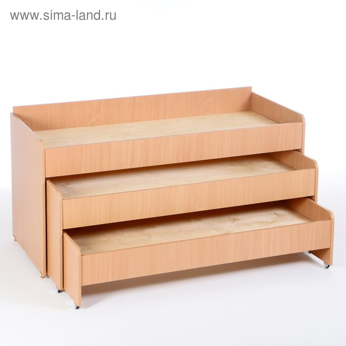 Кровать детская 3-ярусная выкатная, 1480х652х720, Бук бавария светлый