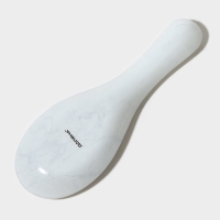 Подставка стеклянная под ложку Доляна &laquo;Марбл белый&raquo;, 23,5&times;8,3&times;1,5 см