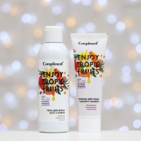 Подарочный набор косметики Compliment Enjoy Tropic Fruits№ 1400: гель для душа, 200 мл, гоммаж для лица, 80 мл Подарочный набор косметики Compliment Enjoy Tropic Fruits№ 1400: гель для душа, 200 мл, гоммаж для лица, 80 мл