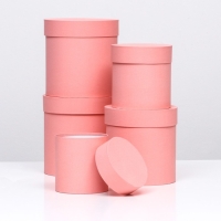 Набор шляпных коробок 5 в 1 "Жемчуг", 20 &times; 20 &times; 20 ‒ 13,5 &times; 13,5 &times; 13,5 см