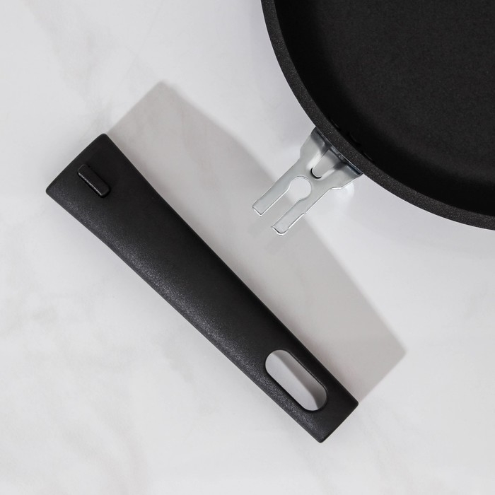 Сковорода «Традиция», d=26 см, съёмная ручка, антипригарное покрытие, цвет чёрный Сковорода «Традиция», d=26 см, съёмная ручка, антипригарное покрытие, цвет чёрный