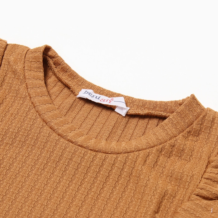 Лонгслив для девочки, цвет горчица, рост 134 см