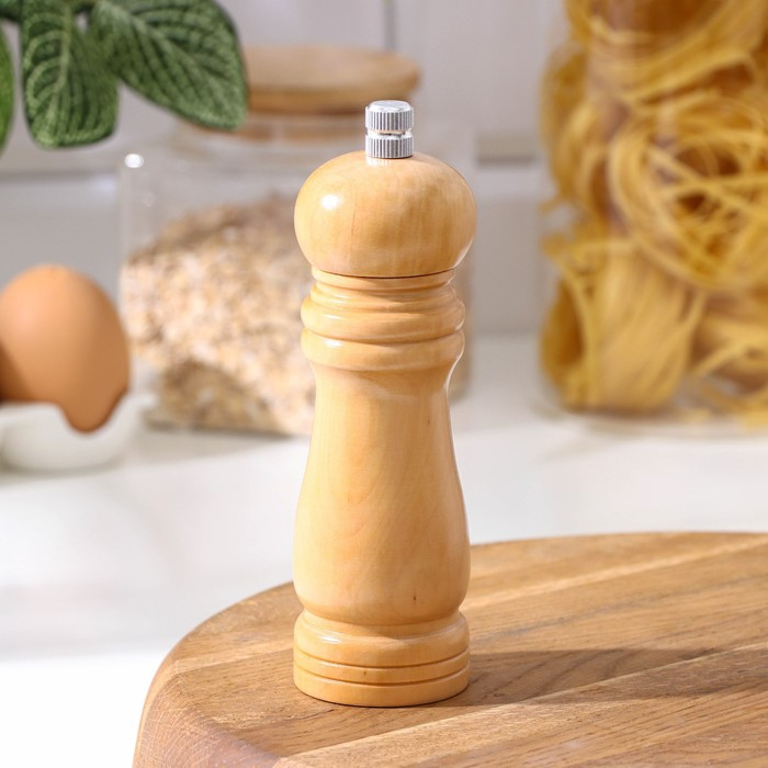 Мельница для специй Доляна, 15,5 см, металлический механизм, светлое дерево