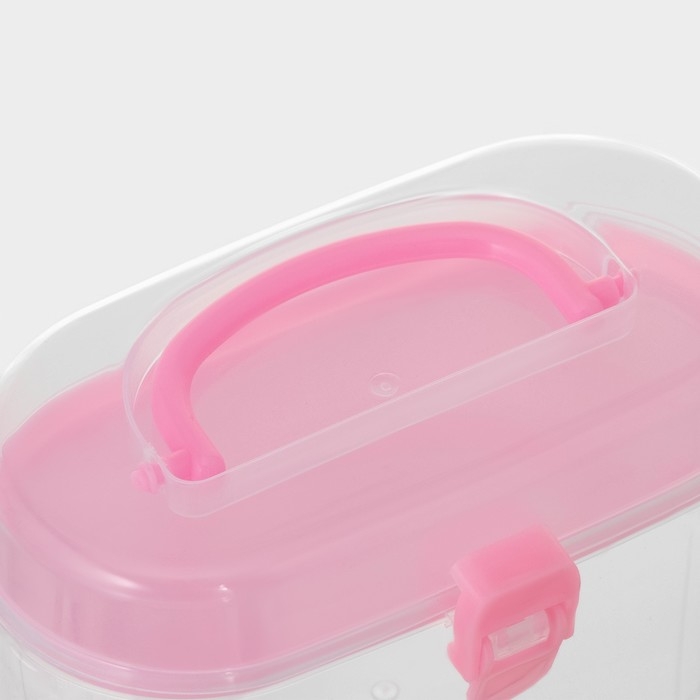 Органайзер для хранения со вставкой, 12&times;7,5&times;7,5 см, цвет розовый