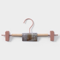 Вешалка для брюк и юбок LaDо́m Laconique, 28&times;11,5&times;2,8 см, с зажимами, цвет розовый