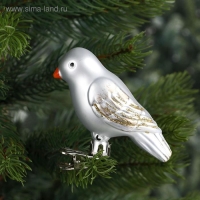 Украшение ёлочное "Воробушек" (набор 2 шт) 9х4 см серебро