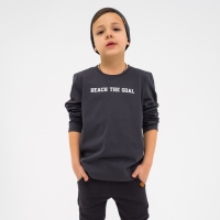 Футболка детская с дл.рук. KAFTAN "Trendy" р.32 (110-116), серый