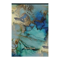 Скетчбук А5, 40 листов на склейке по короткой стороне "Мрамор", обложка мелованный картон, блок 100 г/м² Скетчбук А5, 40 листов на склейке по короткой стороне "Мрамор", обложка мелованный картон, блок 100 г/м²