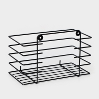 Полка прямая для ванной с высокими бортиками, 24,5&times;13&times;16,5 см, цвет черный