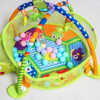 Развивающий коврик 3 в 1 &laquo;Черепаха&raquo;, 30 цветных шариков, 4 игрушки