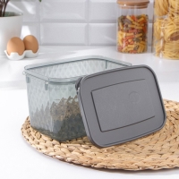 Контейнер для заморозки и хранения продуктов «Кристалл», 1,7 л, 18×12,5×11 см, прозрачный, крышка серая Контейнер для заморозки и хранения продуктов «Кристалл», 1,7 л, 18×12,5×11 см, прозрачный, крышка серая