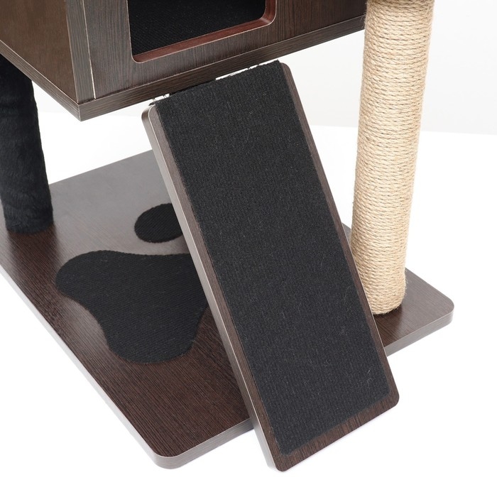 Комплекс для кошек с когтеточкой, с домиком, 58 х 54 х 87см, ЛДСП, цвет венге Комплекс для кошек с когтеточкой, с домиком, 58 х 54 х 87см, ЛДСП, цвет венге