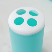 Набор аксессуаров для ванной комнаты &laquo;Лайт&raquo;, 6 предметов (мыльница, дозатор, 2 стакана, ёршик, ведро), цвет бирюзовый