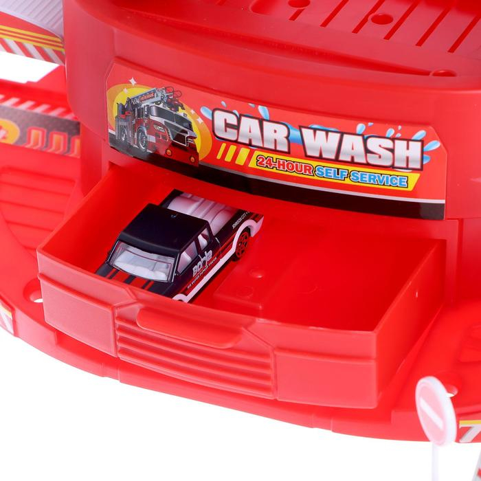 Парковка &laquo;Пожарная станция&raquo;, с автомойкой, свет и звук, машина меняет цвет от воды