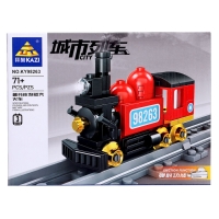 Конструктор &laquo;ЖД. Паровоз&raquo;, с запуском, 71 деталь