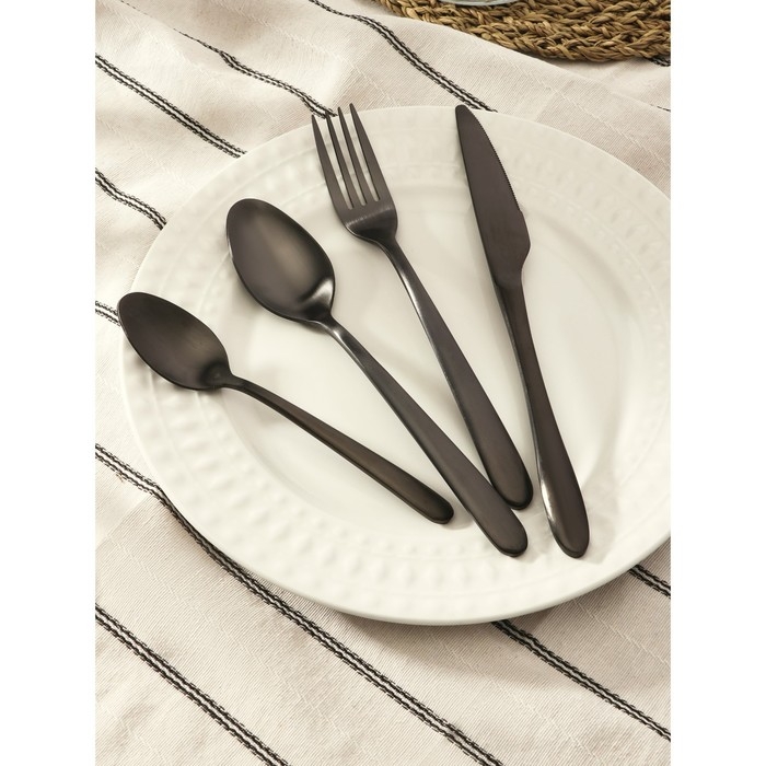 Набор столовых приборов Magistro Tradition, 4 предмета, цвет чёрный Набор столовых приборов Magistro Tradition, 4 предмета, цвет чёрный
