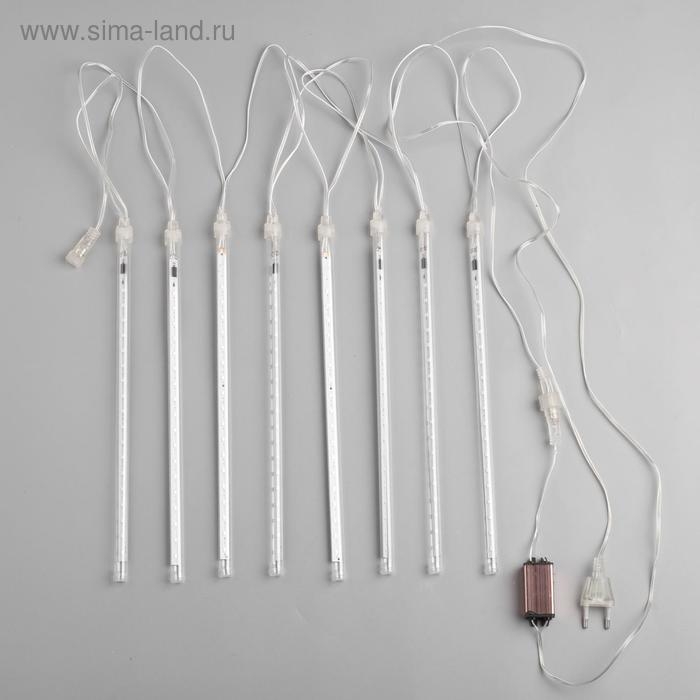 Гирлянда &laquo;Сосульки&raquo; 2.5 &times; 0.3 м, IP65, прозрачная нить, 192 LED, свечение белое с эффектом стекания, 12 В