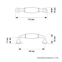 Ручка-скоба CAPPIO RSC012, пластик, м/о 96 мм, цвет золото Ручка-скоба CAPPIO RSC012, пластик, м/о 96 мм, цвет золото