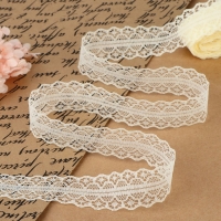 Кружево капроновое, 30 мм &times; 10 &plusmn; 1 м, цвет молочный