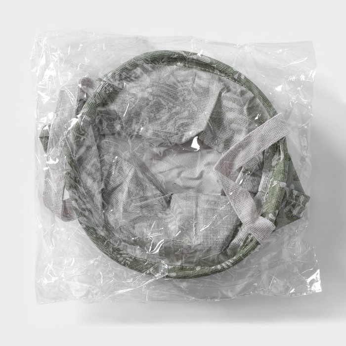 Корзинка для мелочей с ручками Доляна Leaves, 20&times;20&times;15 см, круглая, цвет зелёный
